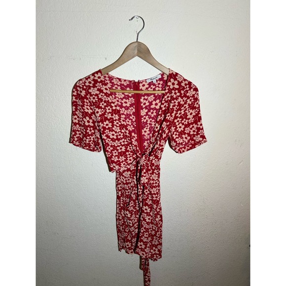 $160 NWOT Madewell Wrap-Front Romper In Mini Daisy Size 0 - Picture 2 of 7
